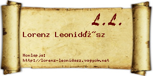 Lorenz Leonidász névjegykártya